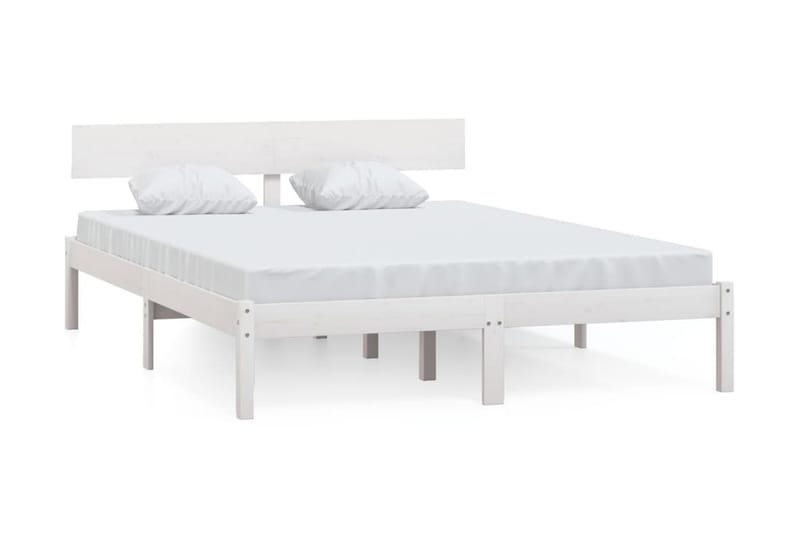 Sängram vit massiv furu 120x190 cm - Vit - Möbler - Säng - Sängram & sängstomme