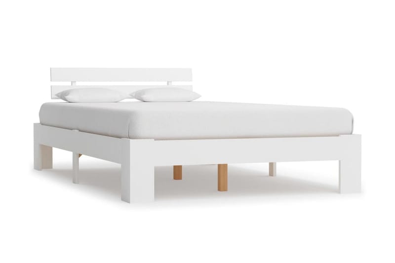 Sängram vit massiv furu 120x200 cm - Vit - Möbler - Säng - Sängram & sängstomme