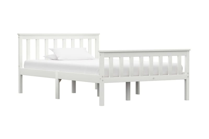 Sängram vit massiv furu 120x200 cm - Vit - Möbler - Säng - Sängram & sängstomme