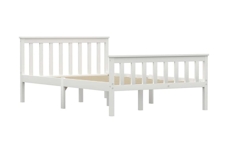Sängram vit massiv furu 120x200 cm - Vit - Möbler - Säng - Sängram & sängstomme
