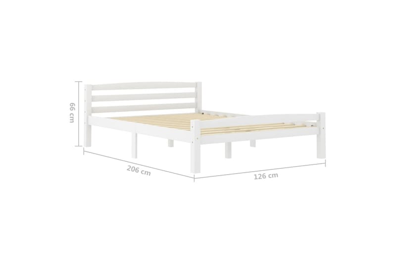 Sängram vit massiv furu 120x200 cm - Vit - Möbler - Säng - Sängram & sängstomme