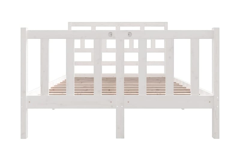 Sängram vit massiv furu 140x190 cm - Vit - Möbler - Säng - Sängram & sängstomme