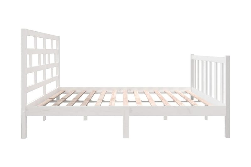 Sängram vit massiv furu 140x190 cm - Vit - Möbler - Säng - Sängram & sängstomme