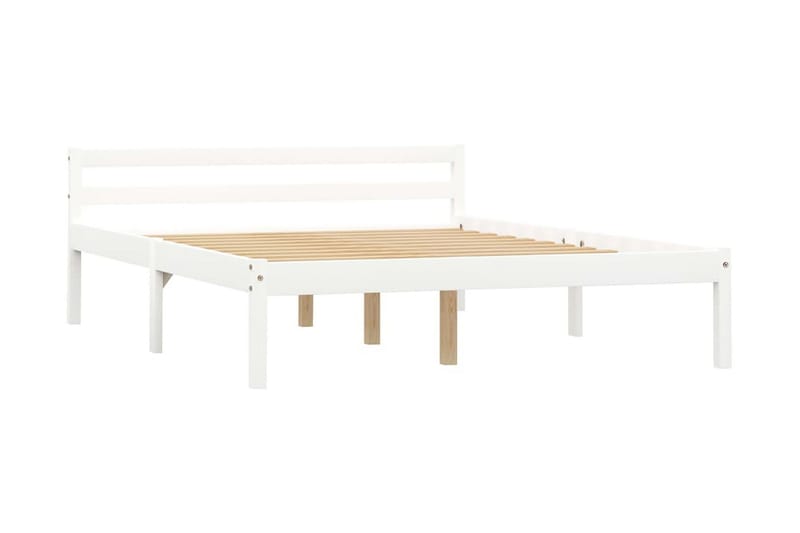 Sängram vit massiv furu 140x200 cm - Vit - Möbler - Säng - Sängram & sängstomme