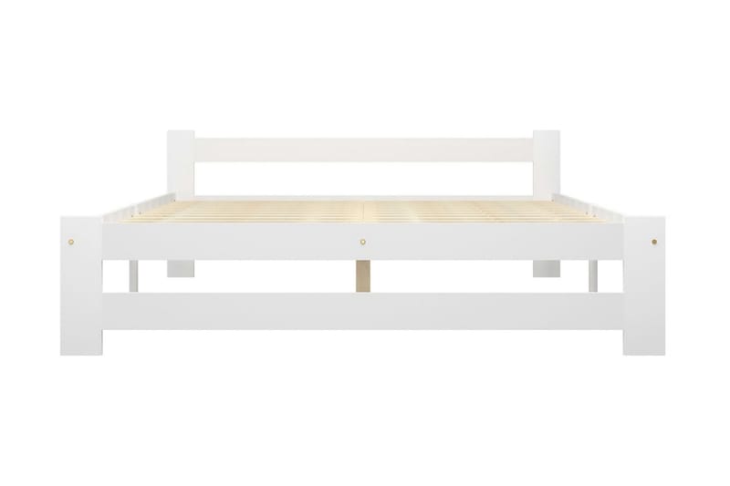 Sängram vit massiv furu 140x200 cm - Vit - Möbler - Säng - Sängram & sängstomme