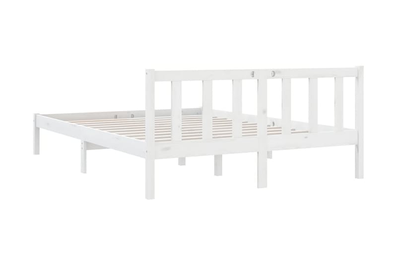 Sängram vit massiv furu 140x200 cm - Vit - Möbler - Säng - Sängram & sängstomme
