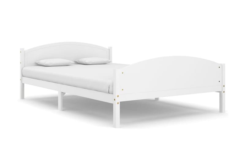 Sängram vit massiv furu 140x200 cm - Vit - Möbler - Säng - Sängram & sängstomme