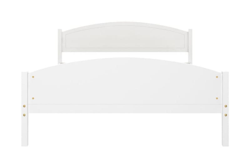 Sängram vit massiv furu 140x200 cm - Vit - Sängram & sängstomme