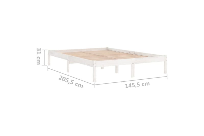 Sängram vit massiv furu 140x200 cm - Vit - Möbler - Säng - Sängram & s�ängstomme