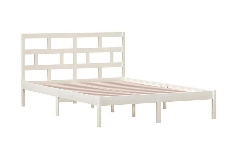 Sängram vit massiv furu 140x200 cm - Vit - Möbler - Säng - Sängram & sängstomme