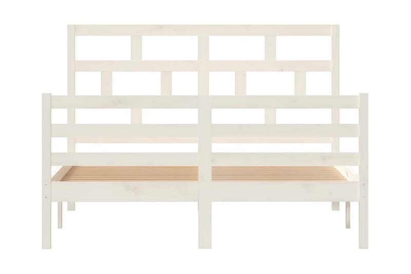 Sängram vit massiv furu 140x200 cm - Vit - Möbler - Säng - Sängram & sängstomme