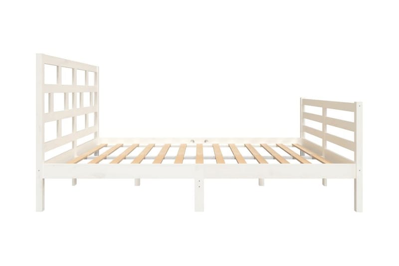 Sängram vit massiv furu 140x200 cm - Vit - Möbler - Säng - Sängram & sängstomme