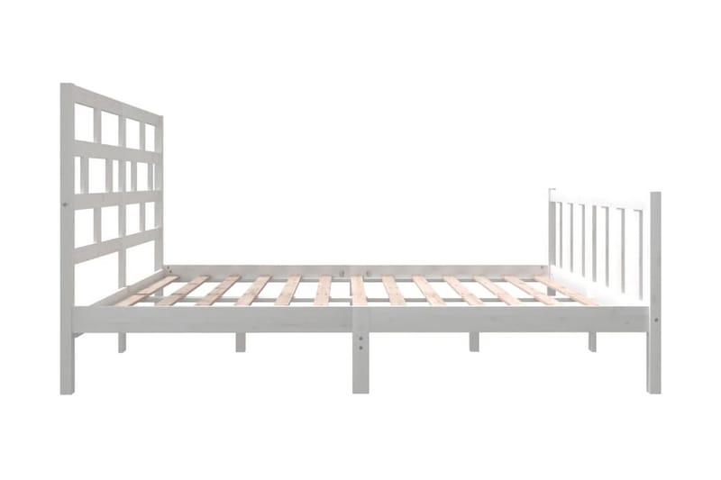 Sängram vit massiv furu 140x200 cm - Vit - Möbler - Säng - Sängram & sängstomme