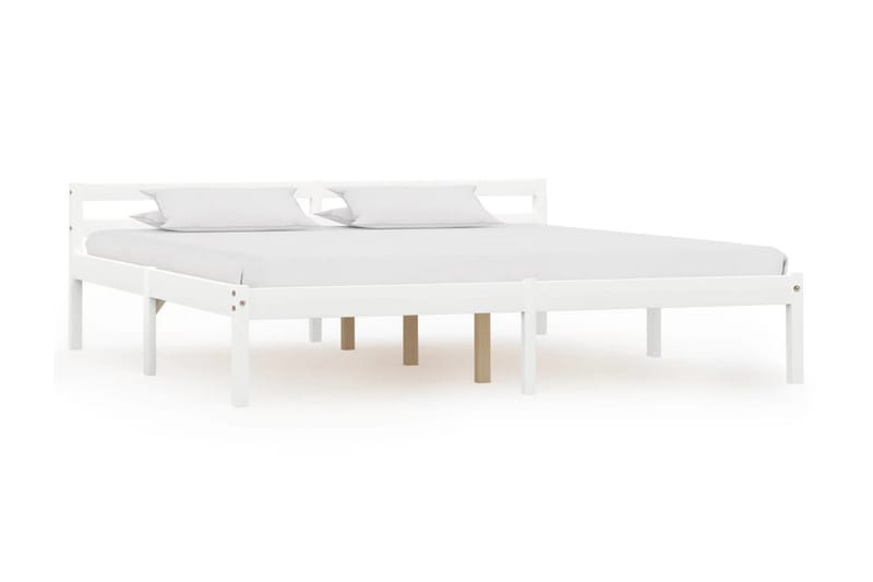 Sängram vit massiv furu 160x200 cm - Vit - Möbler - Säng - Sängram & sängstomme