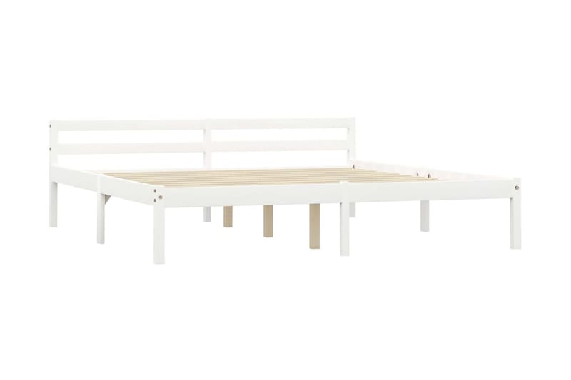Sängram vit massiv furu 160x200 cm - Vit - Möbler - Säng - Sängram & sängstomme
