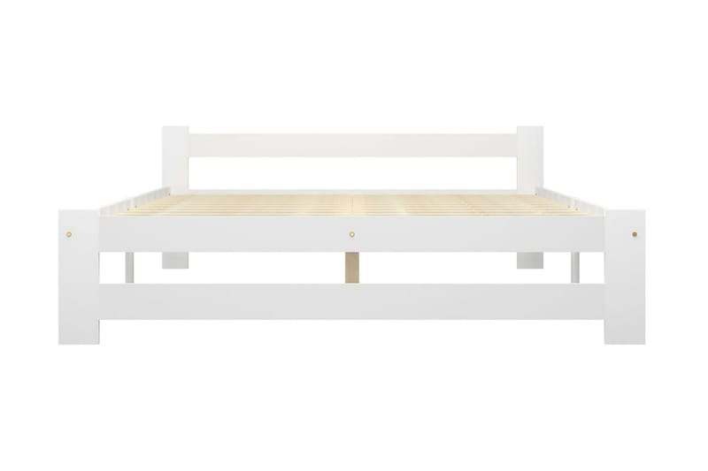 Sängram vit massiv furu 160x200 cm - Vit - Möbler - Säng - Sängram & sängstomme