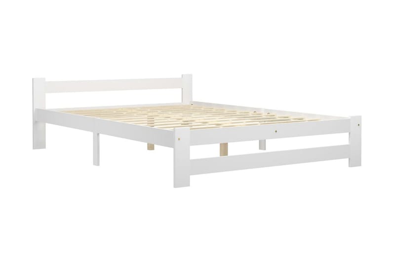 Sängram vit massiv furu 160x200 cm - Vit - Möbler - Säng - Sängram & sängstomme