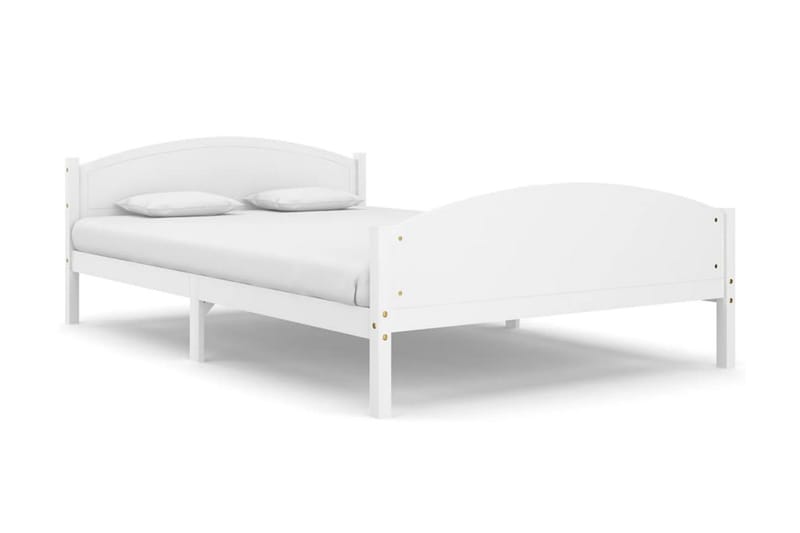 Sängram vit massiv furu 160x200 cm - Vit - Möbler - Säng - Sängram & sängstomme