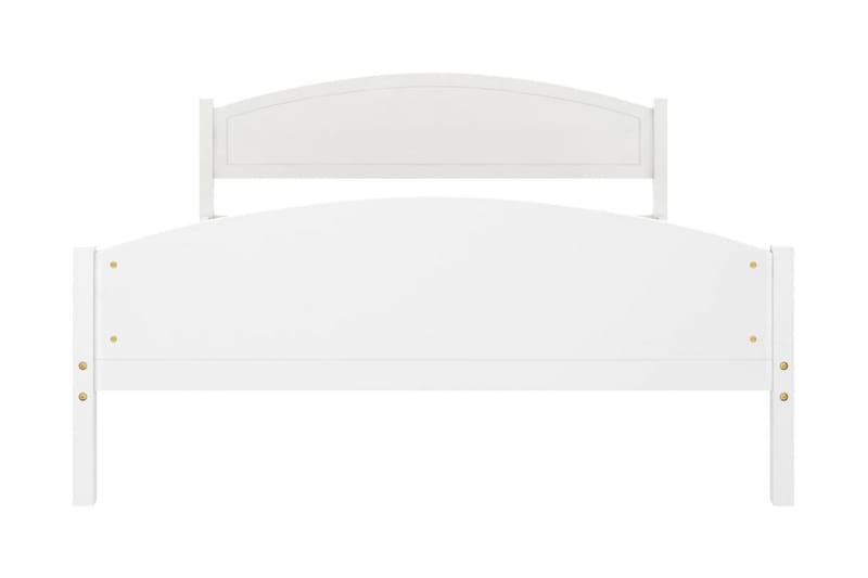 Sängram vit massiv furu 160x200 cm - Vit - Sängram & sängstomme