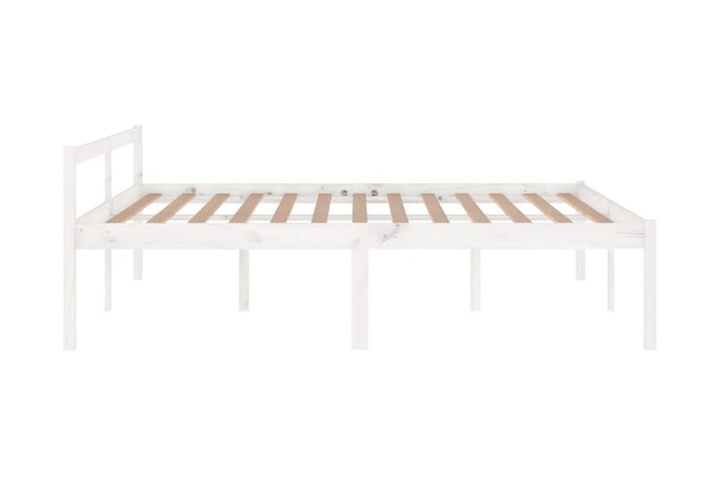 Sängram vit massiv furu 160x200 cm - Vit - Möbler - Säng - Sängram & sängstomme