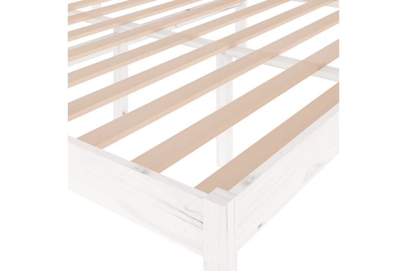 Sängram vit massiv furu 160x200 cm - Vit - Möbler - Säng - Sängram & sängstomme