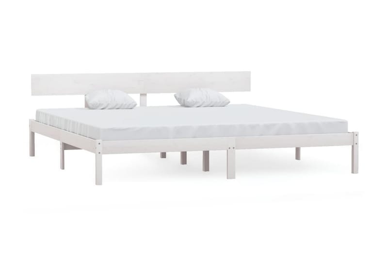 Sängram vit massiv furu 180x200 cm - Vit - Möbler - Säng - Sängram & sängstomme