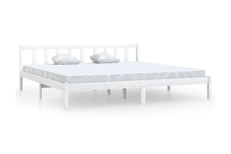 Sängram vit massiv furu 200x200 cm - Vit - Möbler - Säng - Sängram & sängstomme
