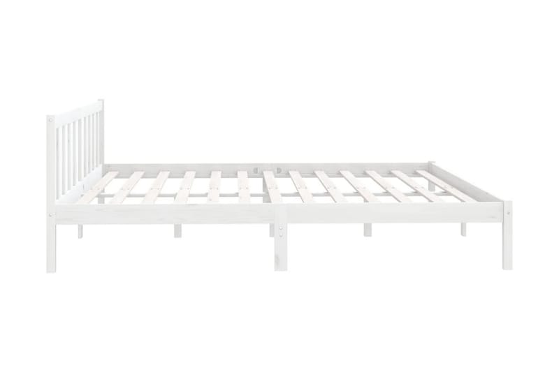 Sängram vit massiv furu 200x200 cm - Vit - Möbler - Säng - Sängram & sängstomme