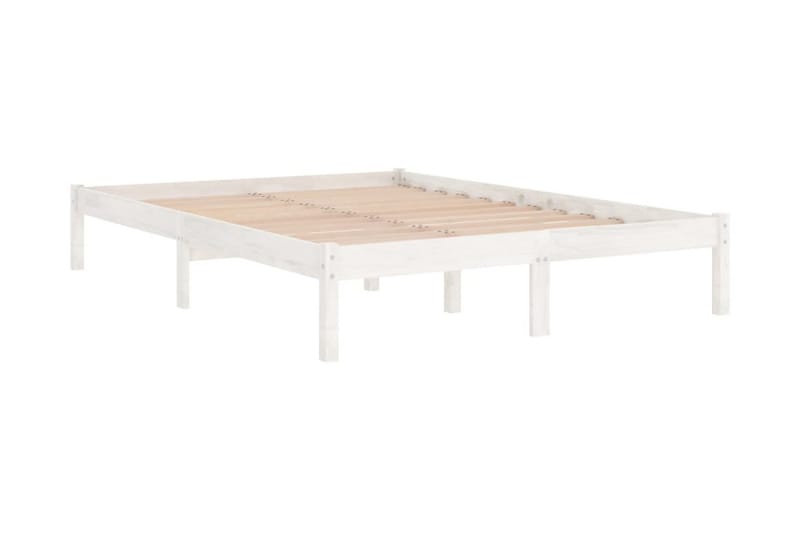 Sängram vit massiv furu 200x200 cm - Vit - Möbler - Säng - Sängram & sängstomme