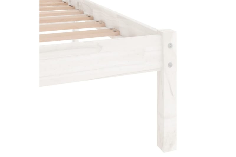 Sängram vit massiv furu 200x200 cm - Vit - Möbler - Säng - Sängram & sängstomme