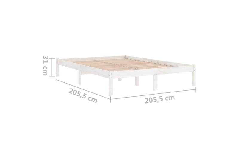 Sängram vit massiv furu 200x200 cm - Vit - Möbler - Säng - Sängram & s�ängstomme