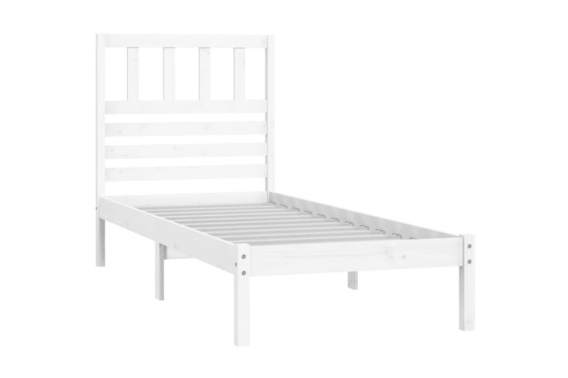 Sängram vit massiv furu 75x190 cm liten enkelsäng - Vit - Möbler - Säng - Sängram & sängstomme