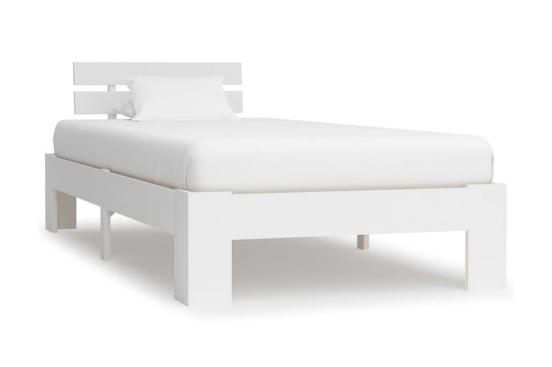 Sängram vit massiv furu 90x200 cm - Vit - Möbler - Säng - Sängram & sängstomme