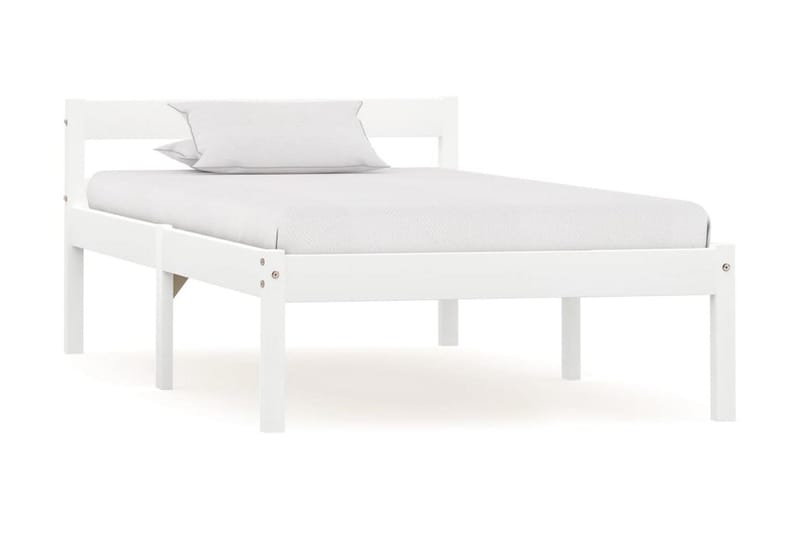 Sängram vit massiv furu 90x200 cm - Vit - Möbler - Säng - Sängram & sängstomme
