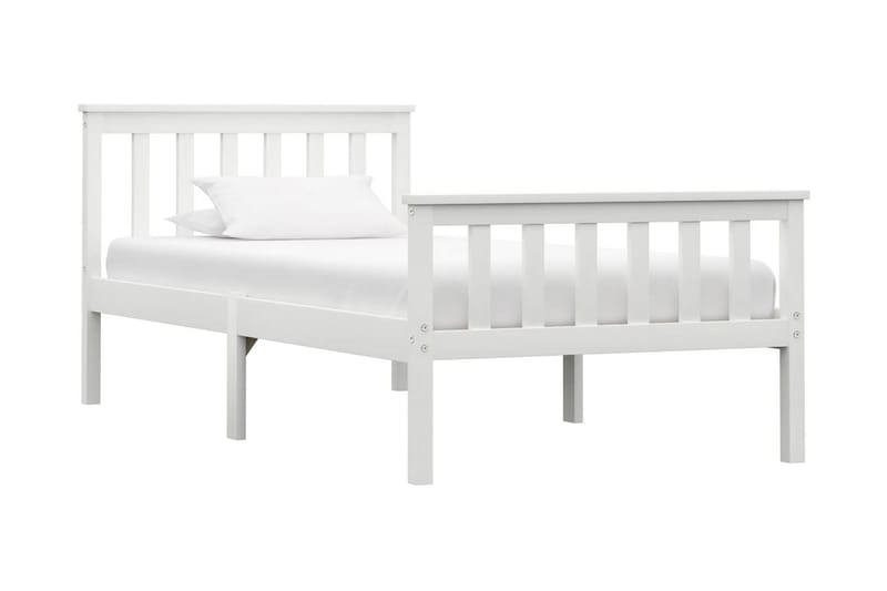 Sängram vit massiv furu 90x200 cm - Vit - Möbler - Säng - Sängram & sängstomme
