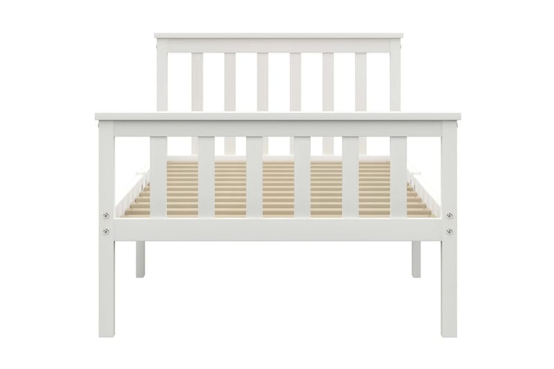 Sängram vit massiv furu 90x200 cm - Vit - Möbler - Säng - Sängram & sängstomme