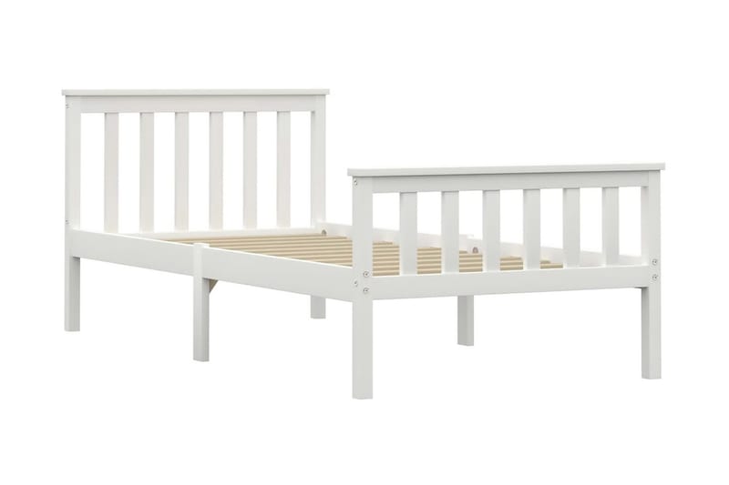 Sängram vit massiv furu 90x200 cm - Vit - Möbler - Säng - Sängram & sängstomme
