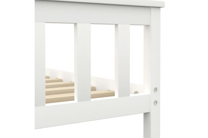 Sängram vit massiv furu 90x200 cm - Vit - Möbler - Säng - Sängram & sängstomme