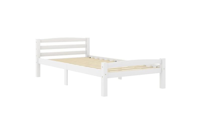 Sängram vit massiv furu 90x200 cm - Vit - Möbler - Säng - Sängram & sängstomme