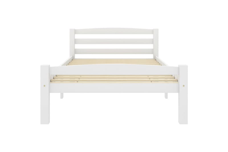 Sängram vit massiv furu 90x200 cm - Vit - Möbler - Säng - Sängram & sängstomme
