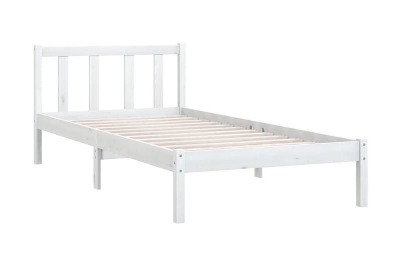 Sängram vit massiv furu 90x200 cm - Vit - Möbler - Säng - Sängram & sängstomme