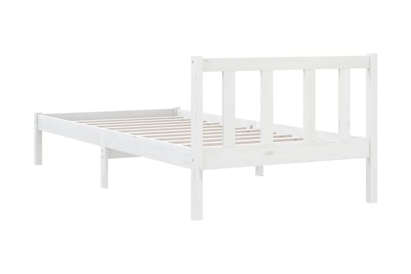 Sängram vit massiv furu 90x200 cm - Vit - Möbler - Säng - Sängram & sängstomme