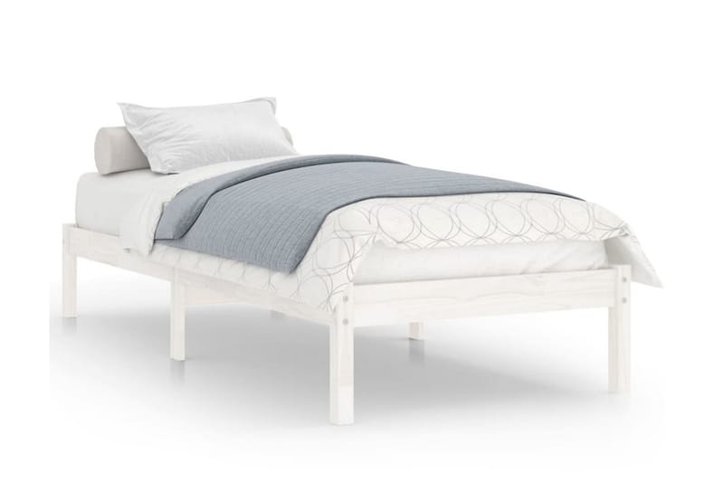 Sängram vit massiv furu 90x200 cm - Vit - Möbler - Säng - Sängram & sängstomme