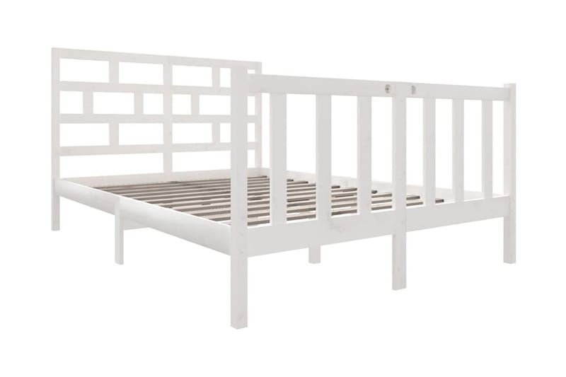 Sängram vit massivt furu 120x190 cm - Vit - Möbler - Säng - Sängram & sängstomme
