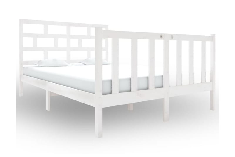 Sängram vit massivt furu 120x190 cm - Vit - Möbler - Säng - Sängram & sängstomme