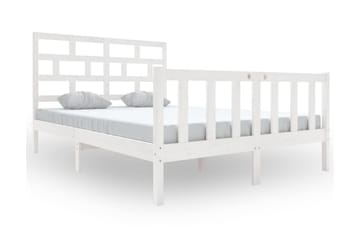 Sängram vit massivt furu 120x200 cm enkelsäng