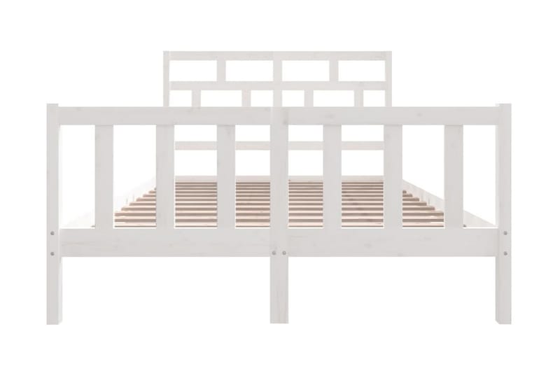 Sängram vit massivt furu 160x200 cm - Vit - Möbler - Säng - Sängram & sängstomme