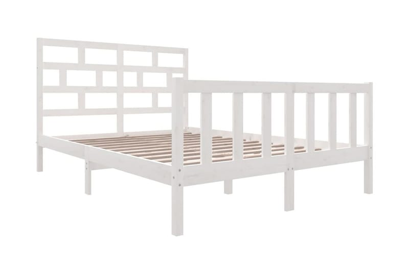 Sängram vit massivt furu 160x200 cm - Vit - Möbler - Säng - Sängram & sängstomme