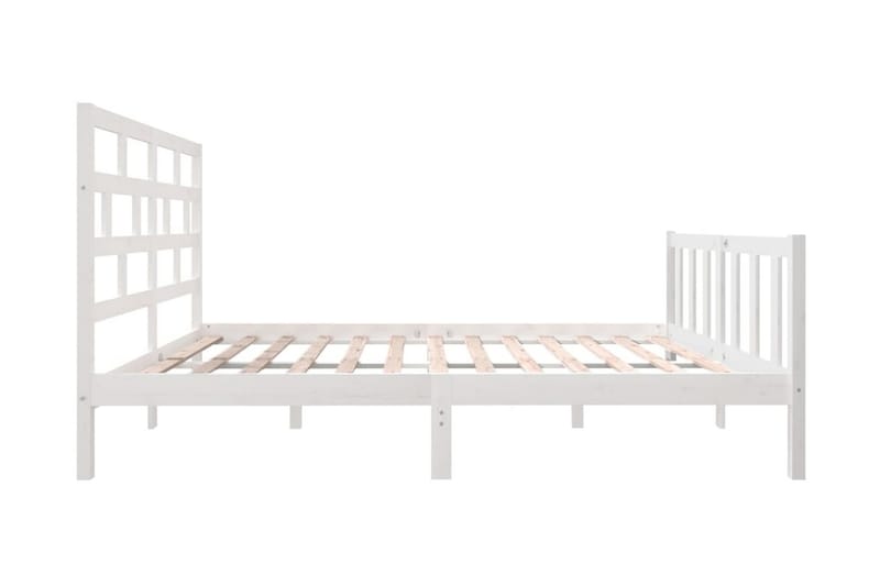 Sängram vit massivt furu 160x200 cm - Vit - Möbler - Säng - Sängram & sängstomme
