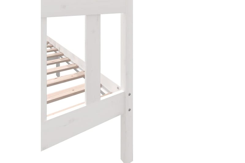 Sängram vit massivt furu 160x200 cm - Vit - Möbler - Säng - Sängram & sängstomme
